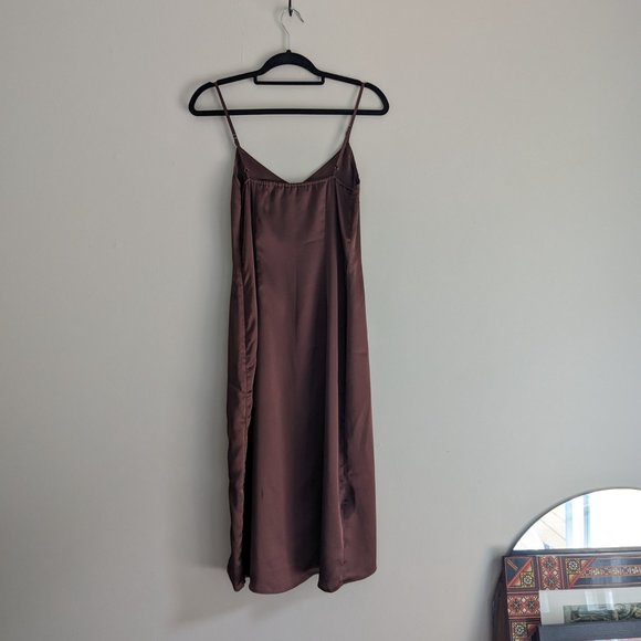 Abercrombie & Fitch Satin Slip Mini Dress in Brown - Picture 7 of 9